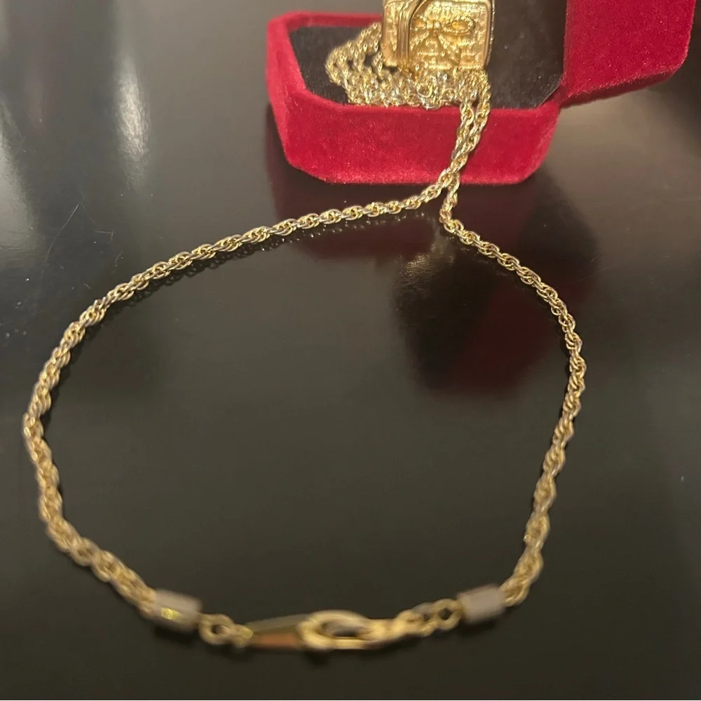 Vintage 1990s Swarovski Picnic Basket Pendant Necklace Gold-Tone & Crystal